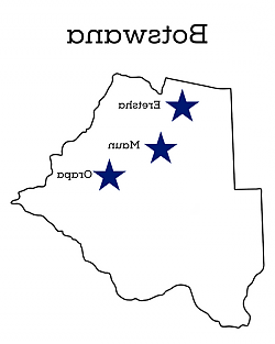 Map of 博茨瓦纳 showing program locations